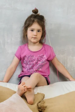 Ontega piżama dziewczęca krótki rękaw, krótkie spodnie