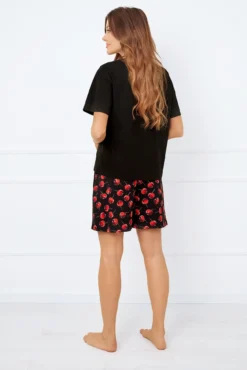 Piżama damska krótki rękaw, krótkie spodnie Cherry