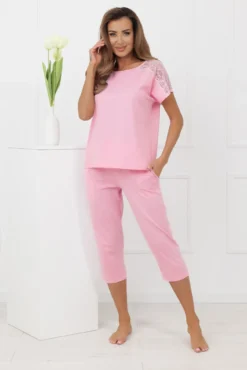 Piżama damska krótki rękaw, 3/4 spodnie Sensual