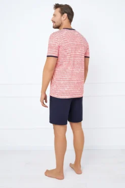 Piżama męska krótki rękaw, krótkie spodnie Flota